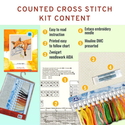 Kit de Punto de Cruz Infantil RTO "Conejito en la Luna" - H296