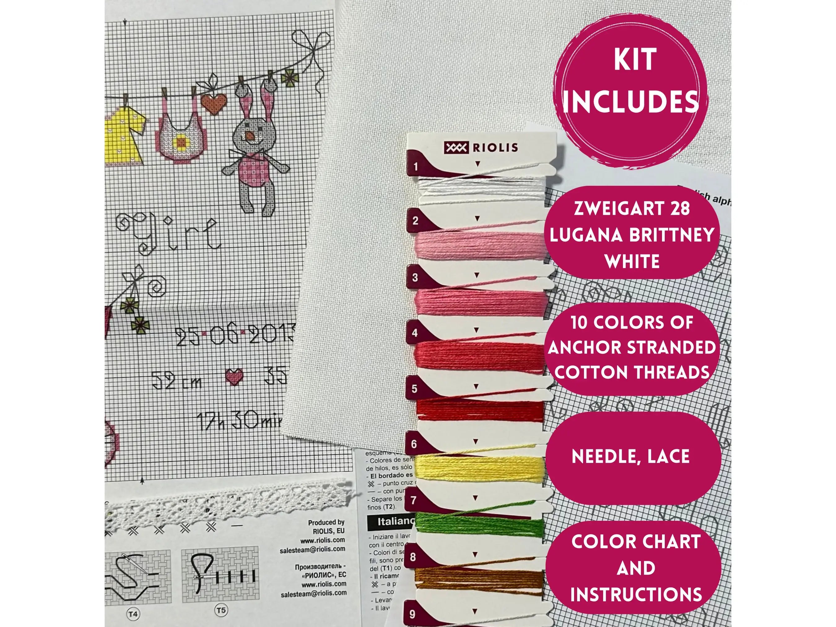 Kit de Punto de Cruz Riolis 