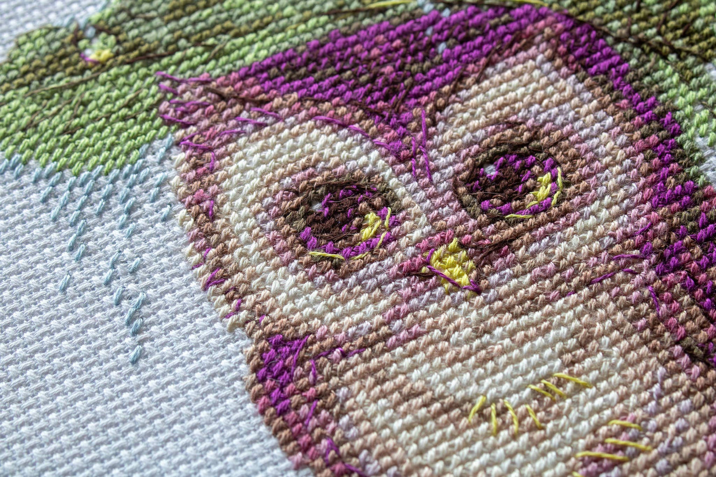 Kit de Punto de Cruz Aine "Búho Gota de Lluvia" - A1023