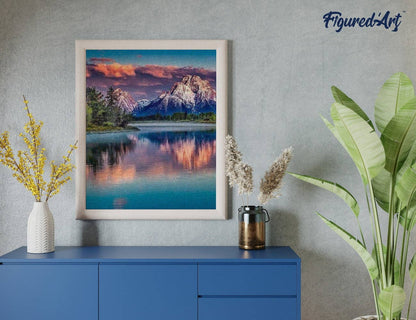 Kit de Punto Diamante Figured’Art "Paisaje de montaña y lago" 40x50cm