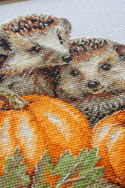 Kit de Punto de Cruz Aine "Erizos en la Cosecha" - A1021