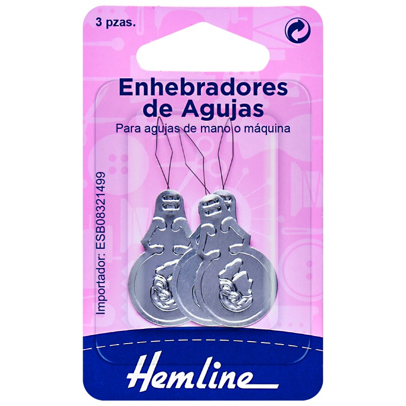 Pack de 3 Enhebradores Metálicos Clásicos Hemline para enhebrar agujas de costura