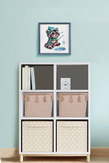 Kit de Punto de Cruz Aine "Mapache Curioso" - A1017