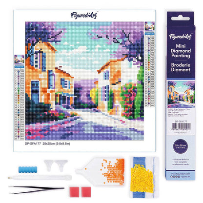 Kit de Punto Diamante Figured’Art "Primavera en la Provenza" 25×25 cm