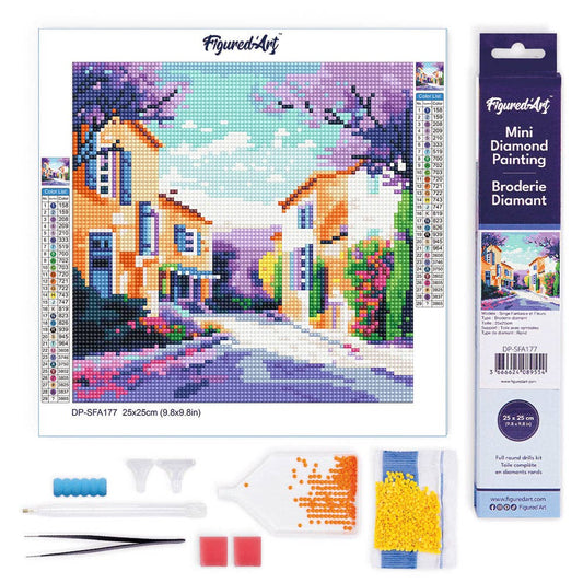 Kit de ponto diamante Figured'Art "Primavera na Provença" 25×25 cm