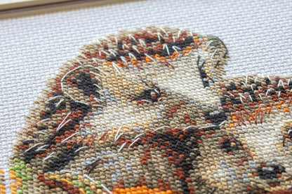 Kit de Punto de Cruz Aine "Erizos en la Cosecha" - A1021