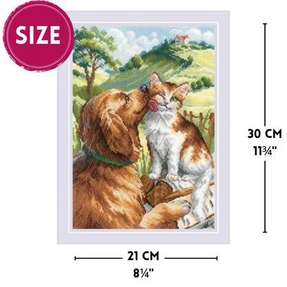 Kit de Punto de Cruz Riolis "Como Gato y Perro" - 2275