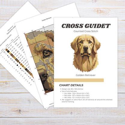 Patrón de Punto de Cruz "Golden Retriever" - CrossGuidetPatterns