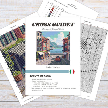 Patrón de Punto de Cruz "Puerto Italiano" - CrossGuidetPatterns