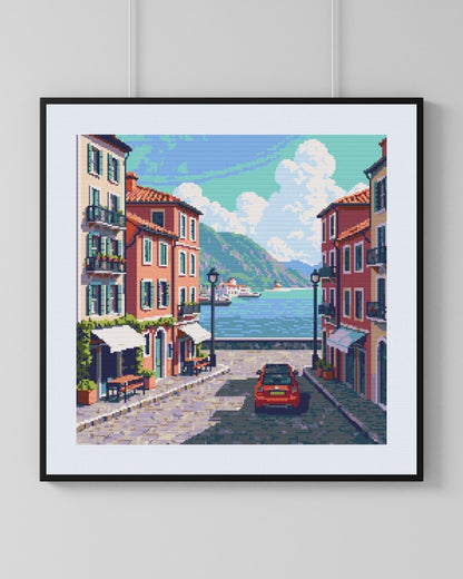 Patrón de Punto de Cruz "Puerto Italiano" - CrossGuidetPatterns