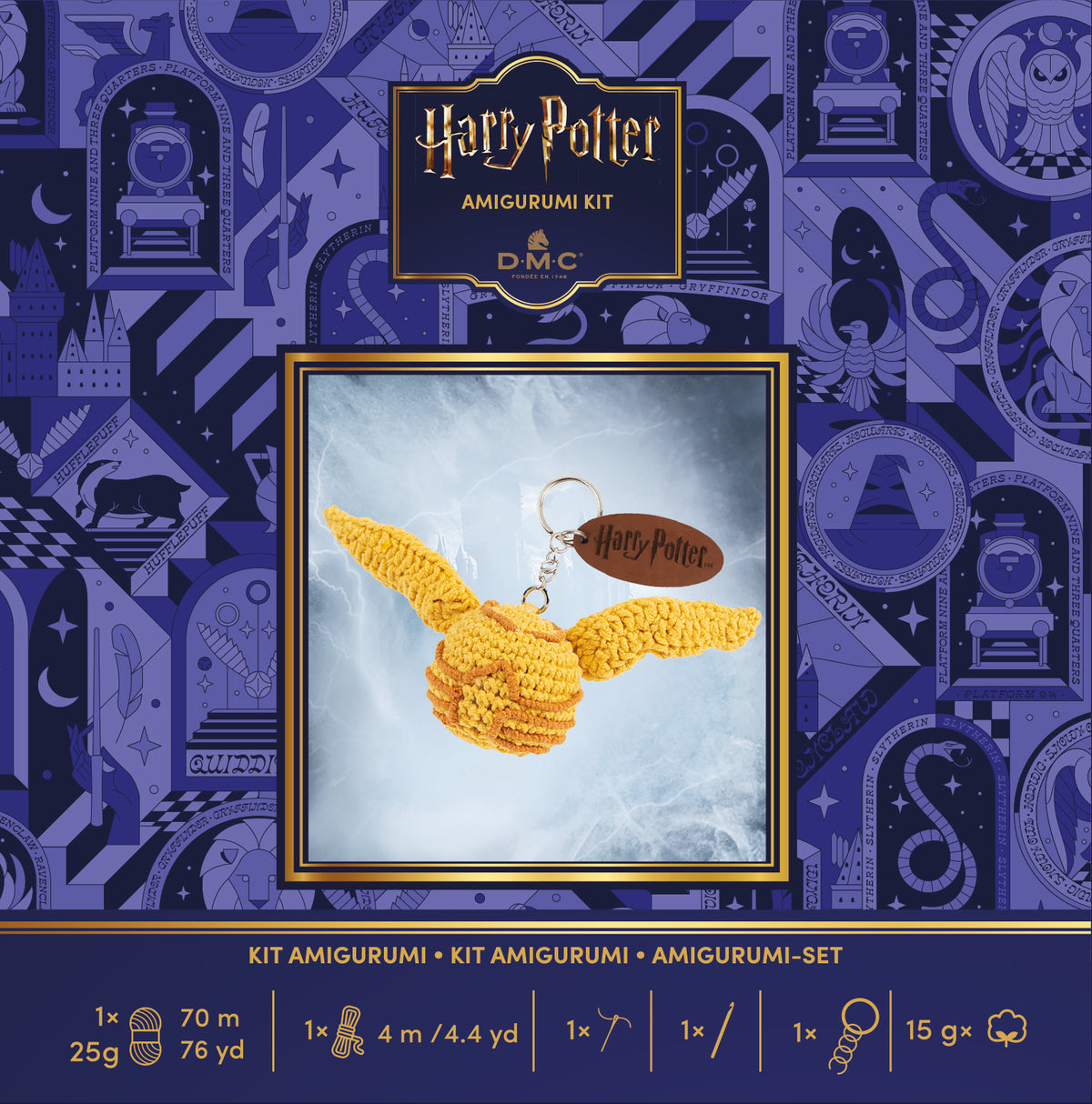 Kit Amigurumi Harry Potter DMC "Llavero Snitch Dorada" - CR155K