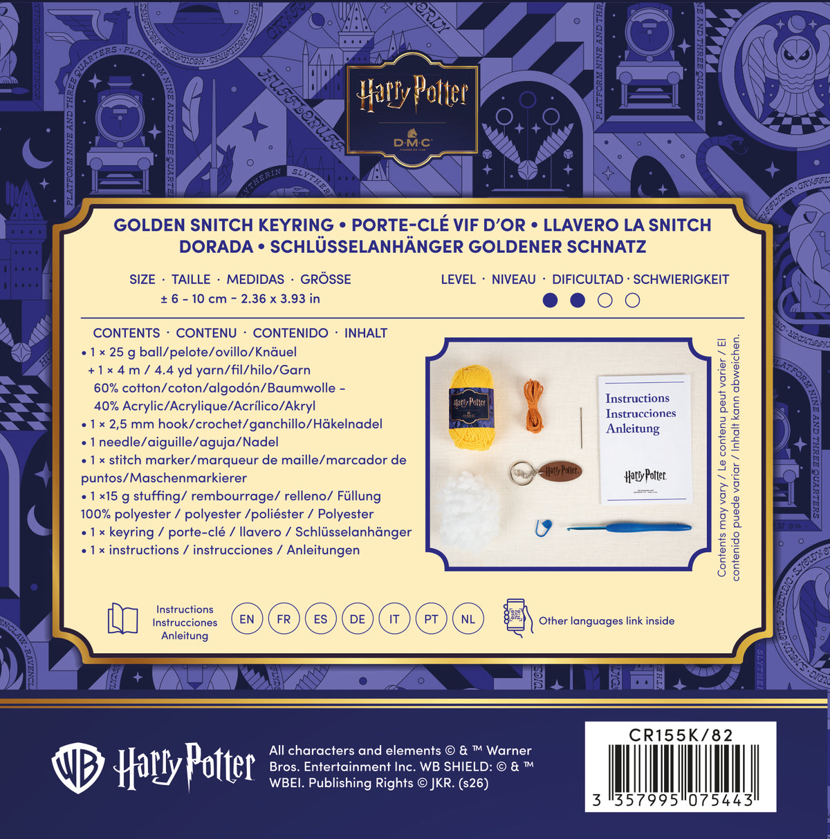 Kit Amigurumi Harry Potter DMC "Llavero Snitch Dorada" - CR155K