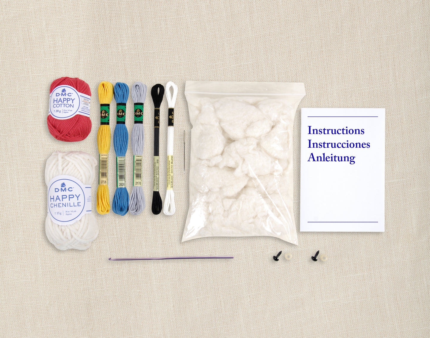 Kit Completo Amigurumi DMC "Seta Jardinera" CR137K