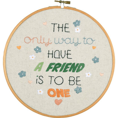 Kit de Bordado Vervaco "A Friendly Quote" con Bastidor 20 cm