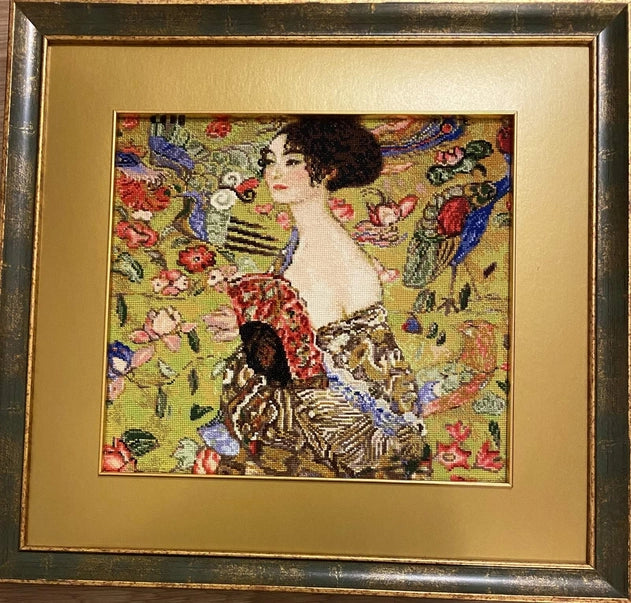 Kit de Punto de Cruz Riolis "Dama con Abanico de G. Klimt" - 1226