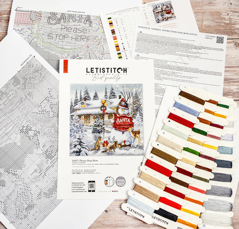 Kit de Punto de Cruz Letistitch "Please stop here" L9977