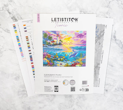 Kit de Punto de Cruz Letistitch "Paraíso de Delfines" LI 59-00