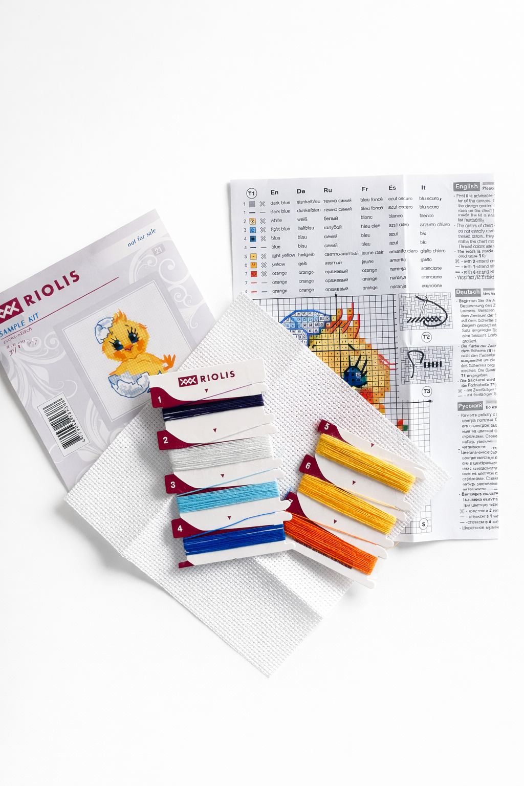 Kit de Punto de Cruz Riolis "Pollito" - SAMPLE KIT
