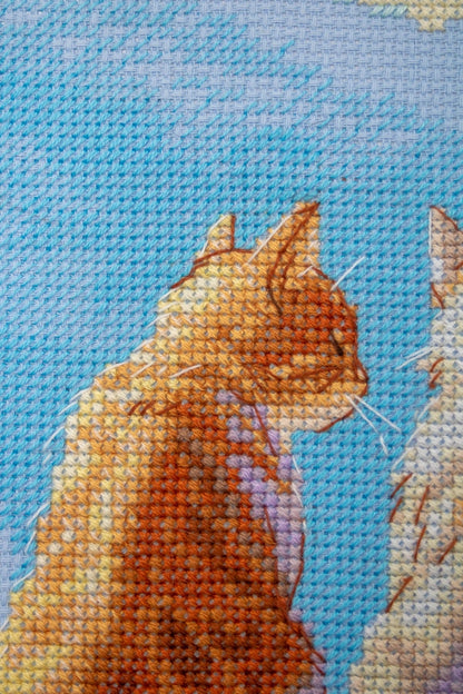 Kit de Punto de Cruz Aine "Gatos junto al mar" - A1034