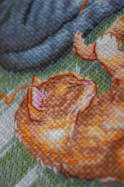 Kit de Punto de Cruz Aine "Gatos y hilos" - A1035