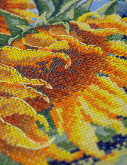 Kit de Punto de Cruz Aine "Girasoles al Viento" - A1033