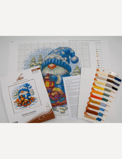 Kit de Punto de Cruz Aine "Gnomo Nevado" - A1045