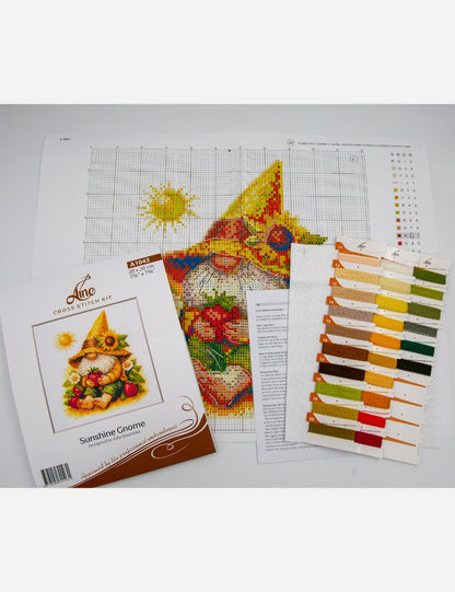 Kit de Punto de Cruz Aine "Gnomo Soleado" - A1043