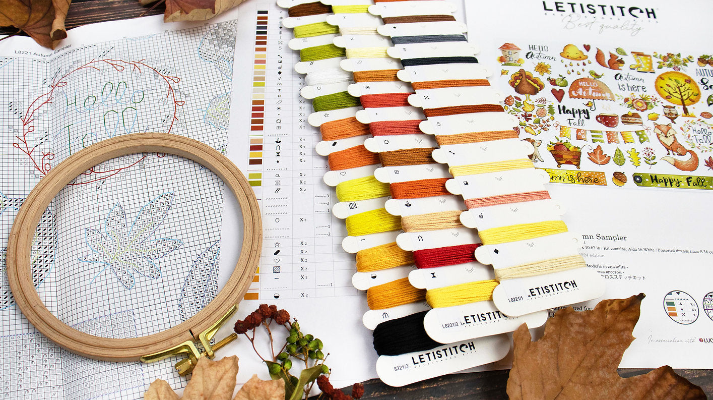 Kit de Punto de Cruz Letistitch "Autumn Sampler" - L8221