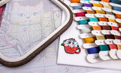 Kit de Punto de Cruz Letistitch "Bookshelf Cats" - L9917