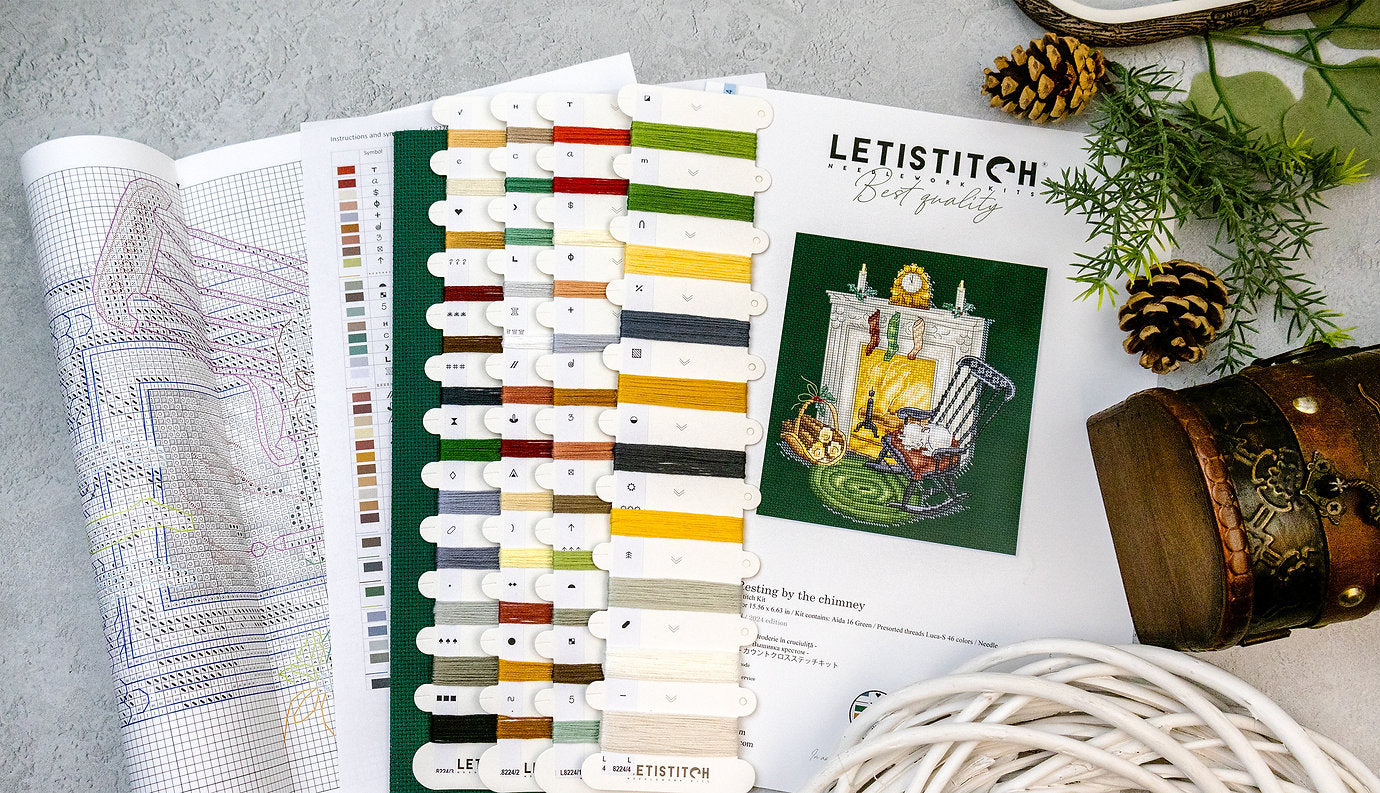 Kit de Punto de Cruz Letistitch "Resting by the Chimney" - L8224