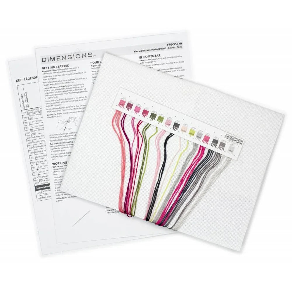 Kit de Punto de Cruz Dimensions "Retrato Floral" 70-35379