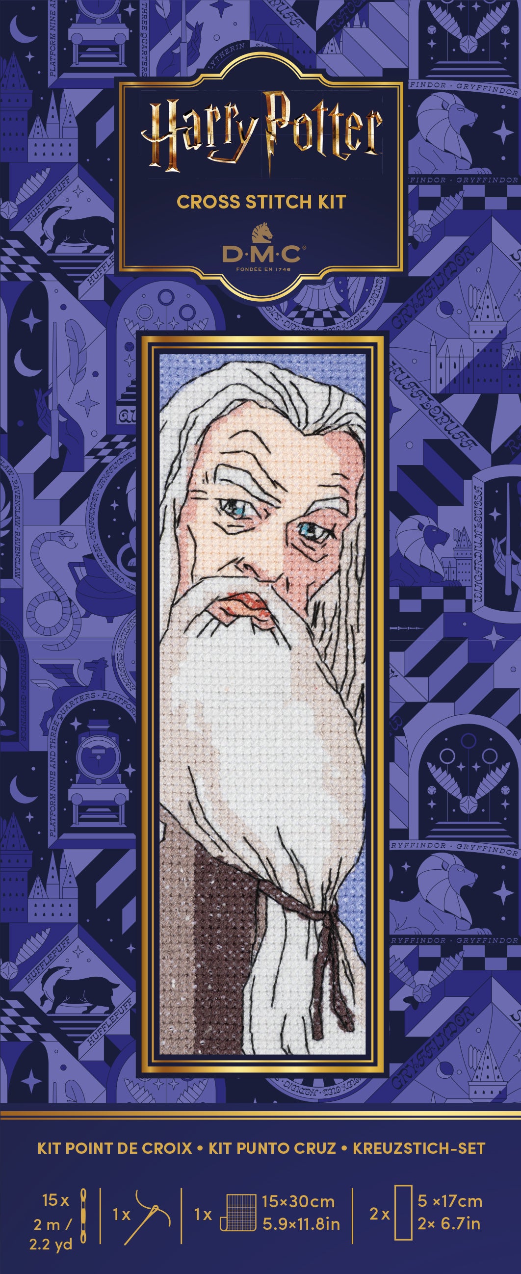 Kit de Punto de Cruz Harry Potter DMC "Marcapáginas Dumbledore" - BK2031