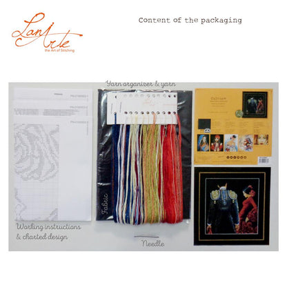 Kit de Punto de Cruz "Torero y Sevillana" - Lanarte