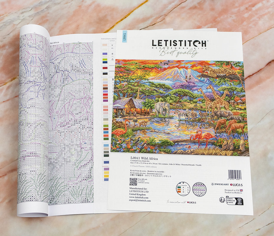 Kit de Punto de Cruz Letistitch "África Salvaje" - L9941