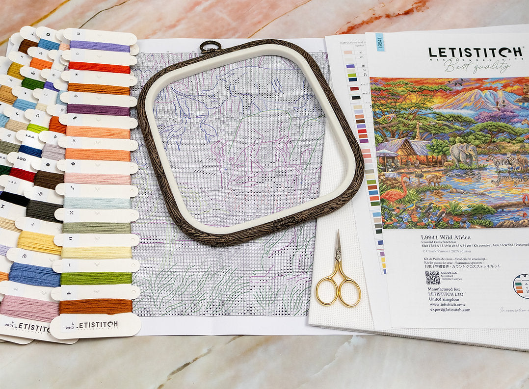 Kit de Punto de Cruz Letistitch "África Salvaje" - L9941