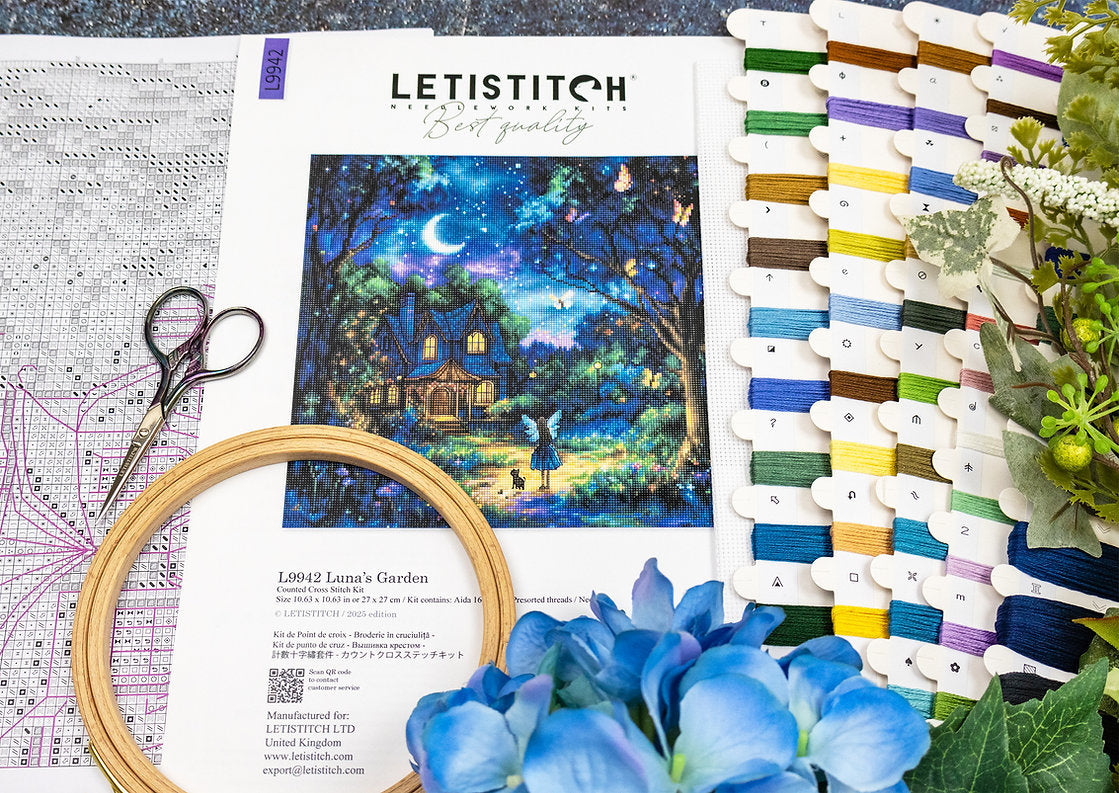 Kit de Punto de Cruz Letistitch "Luna's Garden" - L9942