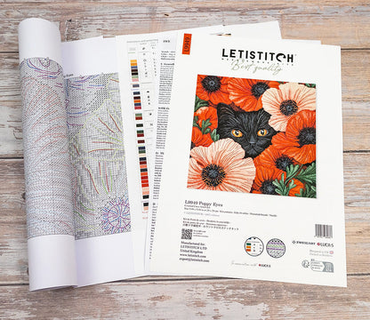 Kit de Punto de Cruz Letistitch "Ojos de Amapola" - L9949