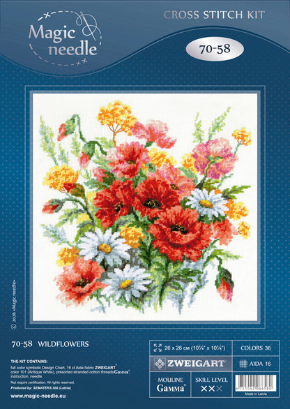 Kit de Punto de Cruz "Wildflowers" 70-58 Magic Needle