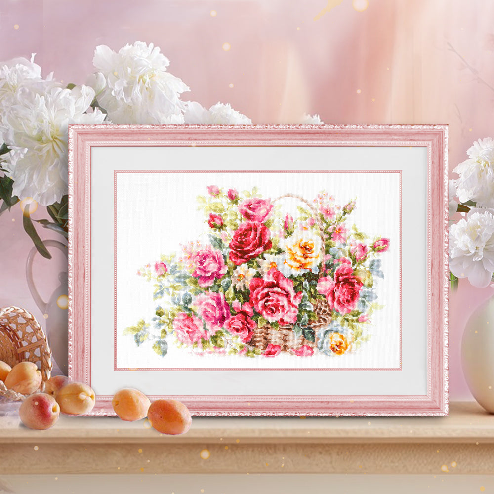 Kit de Punto de Cruz "Cesta de Rosas" 70-19 Magic Needle
