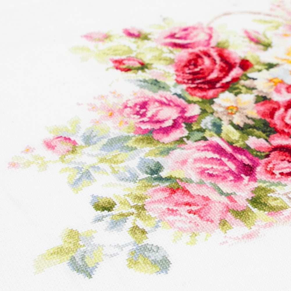 Kit de Punto de Cruz "Cesta de Rosas" 70-19 Magic Needle