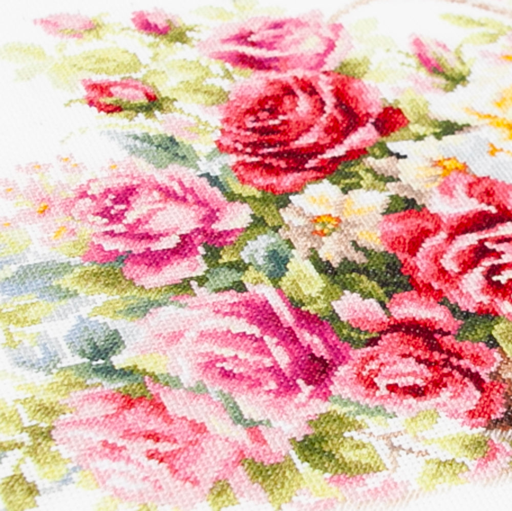 Kit de Punto de Cruz "Cesta de Rosas" 70-19 Magic Needle