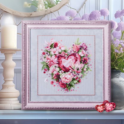 Kit de Punto de Cruz "Corazón Floral" 70-15 Magic Needle
