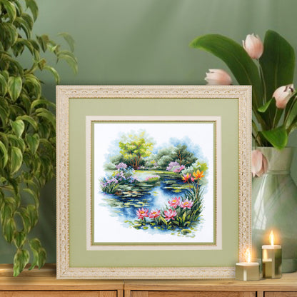 Kit de Punto de Cruz "Estanque de Nenúfares" 70-38 Magic Needle