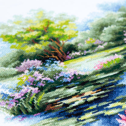 Kit de Punto de Cruz "Estanque de Nenúfares" 70-38 Magic Needle