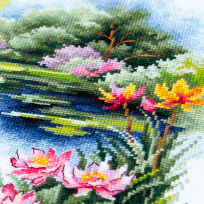 Kit de Punto de Cruz "Estanque de Nenúfares" 70-38 Magic Needle