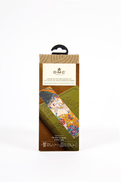 Kit Marcapáginas en Punto de Cruz DMC "El Beso - Gustav Klimt" BK1999