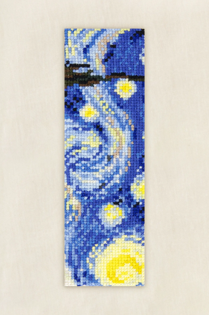 Kit Marcapáginas en Punto de Cruz DMC "La Noche Estrellada - Vincent Van Gogh"