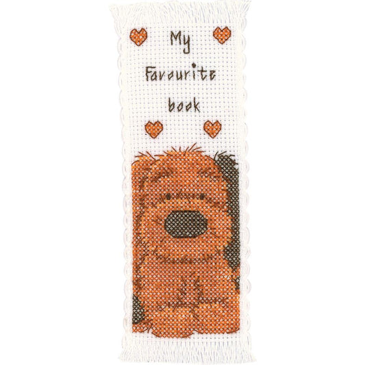 Kit punto de cruz marcapáginas Biscuit de Popcorn the Bear sobre tela Aida – Vervaco PN-0011209