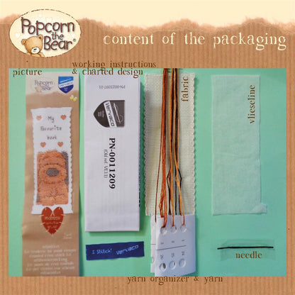 Kit Marcapáginas en Punto de Cruz "Popcorn Biscuit" – Vervaco