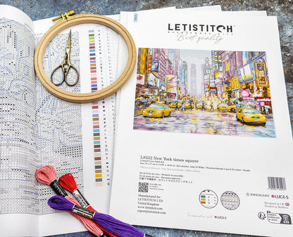 Kit de Punto de Cruz Letistitch "Nueva York - Times Square" - L8222